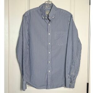 J Crew Slim Fit Secret Wash Organic Cotton Striped Button Down Shirt Mens Size S